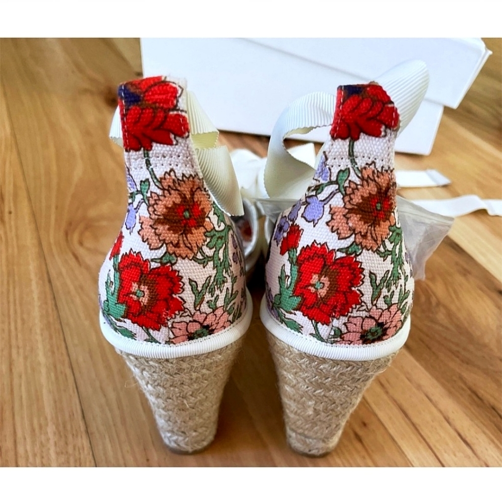 Veronica Beard Liberty Floral Fairycore Platform Lace Up Sandal - Picture 6 of 8